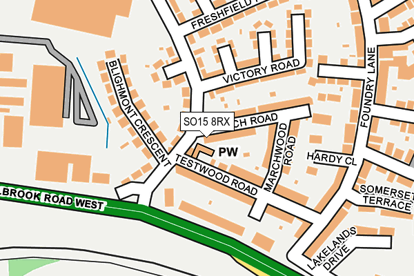 SO15 8RX map - OS OpenMap – Local (Ordnance Survey) SO15 8RX map - OS OpenMap – Local (Ordnance Survey)