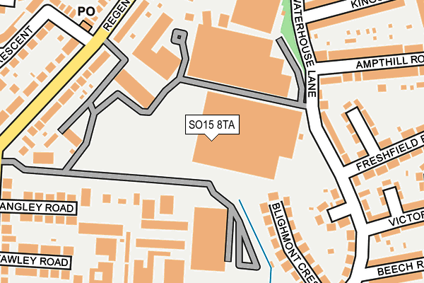 SO15 8TA map - OS OpenMap – Local (Ordnance Survey) SO15 8TA map - OS OpenMap – Local (Ordnance Survey)