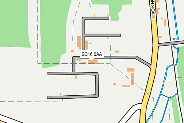 SO16 0AA map - OS OpenMap – Local (Ordnance Survey) SO16 0AA map - OS OpenMap – Local (Ordnance Survey)
