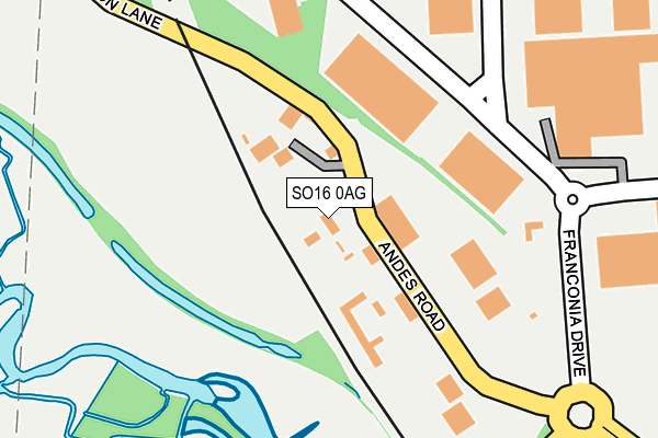 SO16 0AG map - OS OpenMap – Local (Ordnance Survey) SO16 0AG map - OS OpenMap – Local (Ordnance Survey)