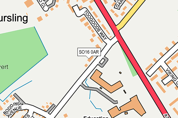 SO16 0AR map - OS OpenMap – Local (Ordnance Survey) SO16 0AR map - OS OpenMap – Local (Ordnance Survey)