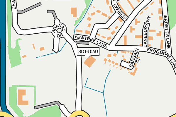SO16 0AU map - OS OpenMap – Local (Ordnance Survey) SO16 0AU map - OS OpenMap – Local (Ordnance Survey)