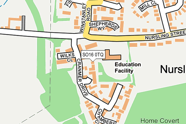 SO16 0TQ map - OS OpenMap – Local (Ordnance Survey) SO16 0TQ map - OS OpenMap – Local (Ordnance Survey)