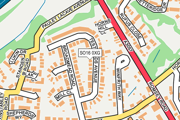 SO16 0XG map - OS OpenMap – Local (Ordnance Survey) SO16 0XG map - OS OpenMap – Local (Ordnance Survey)