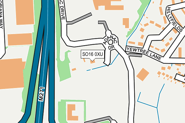 SO16 0XU map - OS OpenMap – Local (Ordnance Survey) SO16 0XU map - OS OpenMap – Local (Ordnance Survey)