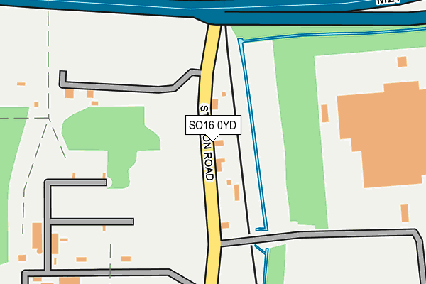 SO16 0YD map - OS OpenMap – Local (Ordnance Survey) SO16 0YD map - OS OpenMap – Local (Ordnance Survey)