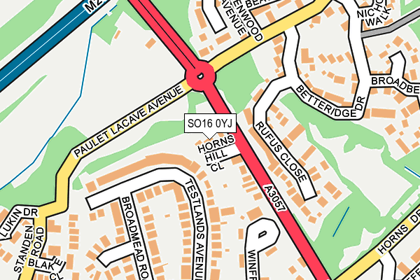SO16 0YJ map - OS OpenMap – Local (Ordnance Survey) SO16 0YJ map - OS OpenMap – Local (Ordnance Survey)
