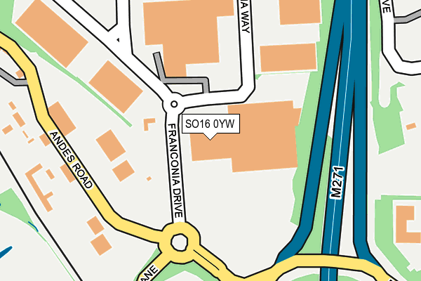SO16 0YW map - OS OpenMap – Local (Ordnance Survey) SO16 0YW map - OS OpenMap – Local (Ordnance Survey)
