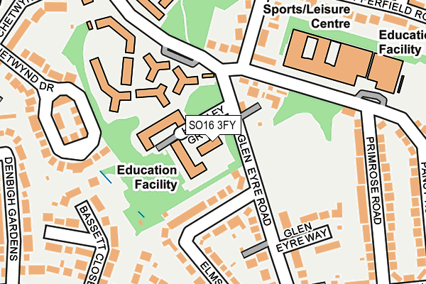 SO16 3FY map - OS OpenMap – Local (Ordnance Survey) SO16 3FY map - OS OpenMap – Local (Ordnance Survey)
