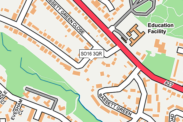 SO16 3QR map - OS OpenMap – Local (Ordnance Survey) SO16 3QR map - OS OpenMap – Local (Ordnance Survey)