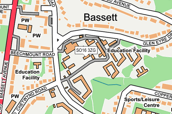SO16 3ZG map - OS OpenMap – Local (Ordnance Survey) SO16 3ZG map - OS OpenMap – Local (Ordnance Survey)