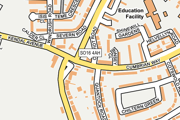 SO16 4AH map - OS OpenMap – Local (Ordnance Survey) SO16 4AH map - OS OpenMap – Local (Ordnance Survey)