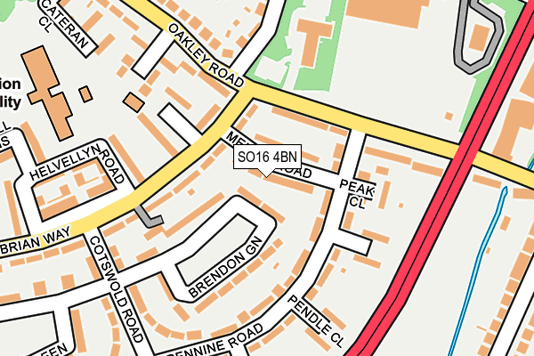 SO16 4BN map - OS OpenMap – Local (Ordnance Survey) SO16 4BN map - OS OpenMap – Local (Ordnance Survey)