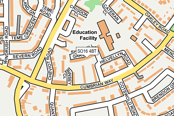 SO16 4BT map - OS OpenMap – Local (Ordnance Survey) SO16 4BT map - OS OpenMap – Local (Ordnance Survey)