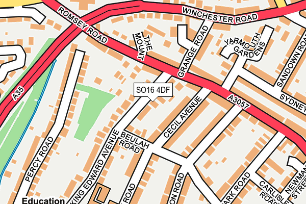 SO16 4DF map - OS OpenMap – Local (Ordnance Survey)