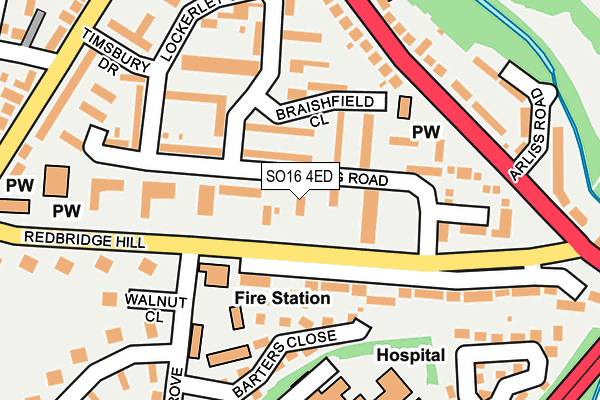 SO16 4ED map - OS OpenMap – Local (Ordnance Survey) SO16 4ED map - OS OpenMap – Local (Ordnance Survey)