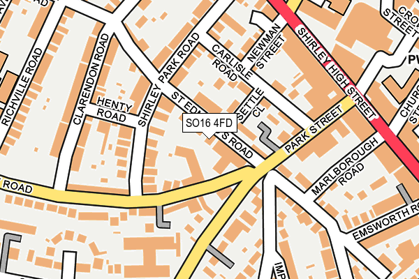 SO16 4FD map - OS OpenMap – Local (Ordnance Survey) SO16 4FD map - OS OpenMap – Local (Ordnance Survey)