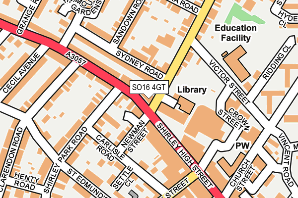 SO16 4GT map - OS OpenMap – Local (Ordnance Survey)