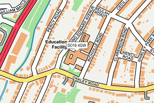 SO16 4GW map - OS OpenMap – Local (Ordnance Survey) SO16 4GW map - OS OpenMap – Local (Ordnance Survey)