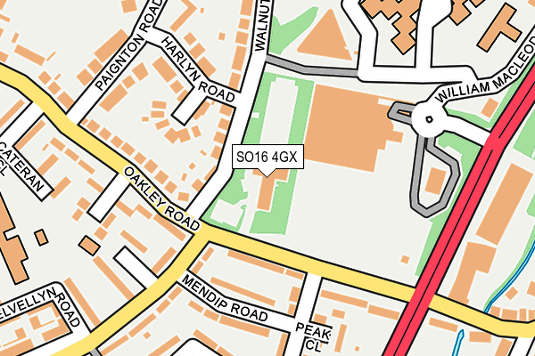 SO16 4GX map - OS OpenMap – Local (Ordnance Survey) SO16 4GX map - OS OpenMap – Local (Ordnance Survey)