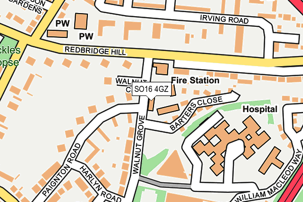 SO16 4GZ map - OS OpenMap – Local (Ordnance Survey) SO16 4GZ map - OS OpenMap – Local (Ordnance Survey)
