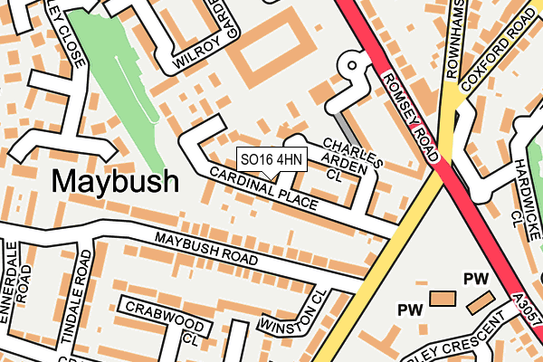SO16 4HN map - OS OpenMap – Local (Ordnance Survey) SO16 4HN map - OS OpenMap – Local (Ordnance Survey)