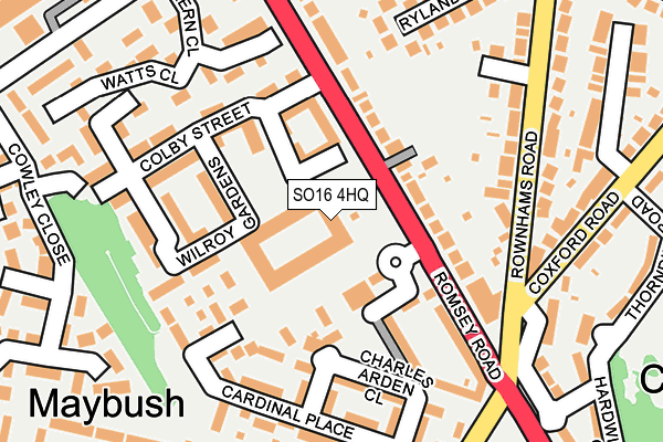 SO16 4HQ map - OS OpenMap – Local (Ordnance Survey) SO16 4HQ map - OS OpenMap – Local (Ordnance Survey)