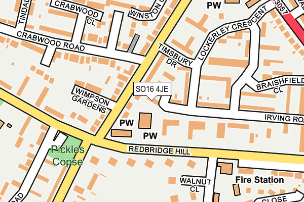SO16 4JE map - OS OpenMap – Local (Ordnance Survey) SO16 4JE map - OS OpenMap – Local (Ordnance Survey)