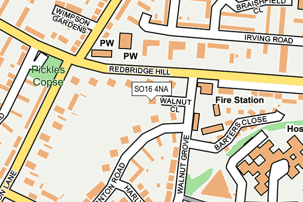 SO16 4NA map - OS OpenMap – Local (Ordnance Survey) SO16 4NA map - OS OpenMap – Local (Ordnance Survey)