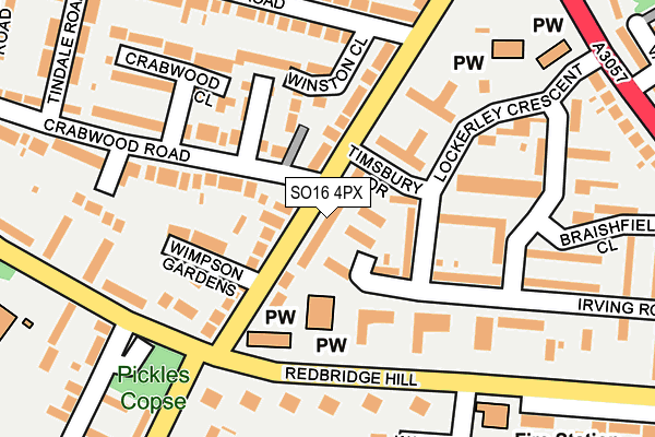 SO16 4PX map - OS OpenMap – Local (Ordnance Survey) SO16 4PX map - OS OpenMap – Local (Ordnance Survey)