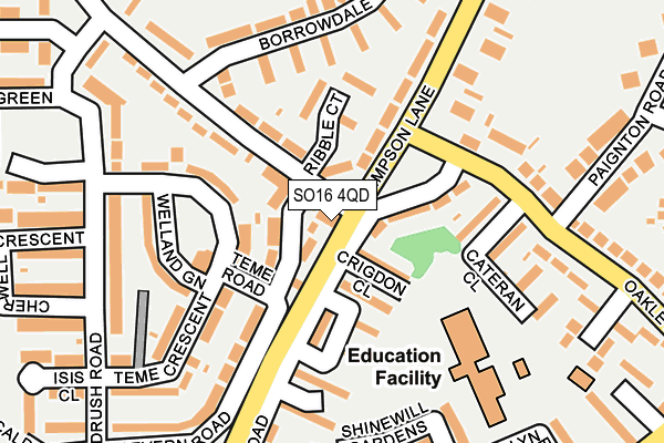 SO16 4QD map - OS OpenMap – Local (Ordnance Survey) SO16 4QD map - OS OpenMap – Local (Ordnance Survey)