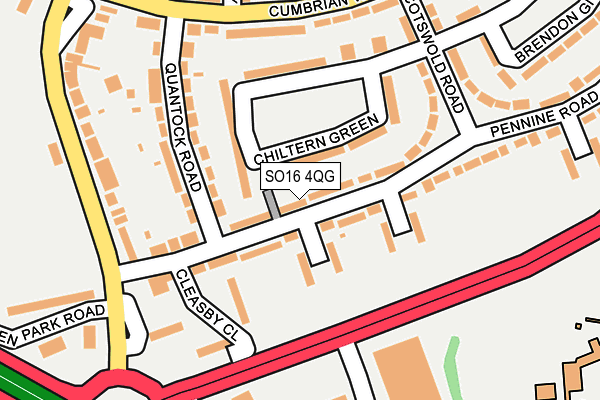 SO16 4QG map - OS OpenMap – Local (Ordnance Survey) SO16 4QG map - OS OpenMap – Local (Ordnance Survey)