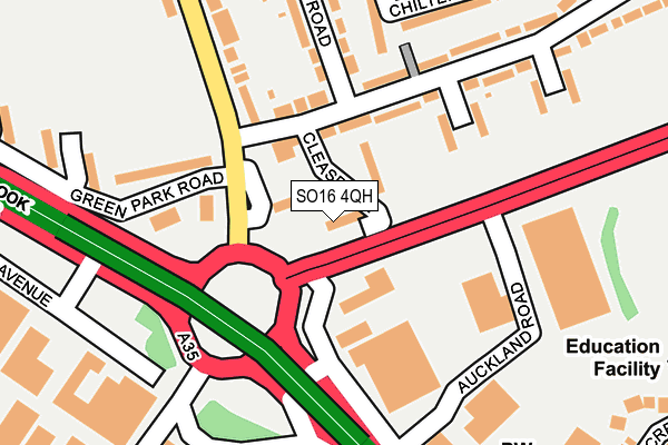 SO16 4QH map - OS OpenMap – Local (Ordnance Survey) SO16 4QH map - OS OpenMap – Local (Ordnance Survey)