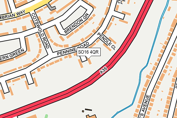 SO16 4QR map - OS OpenMap – Local (Ordnance Survey) SO16 4QR map - OS OpenMap – Local (Ordnance Survey)