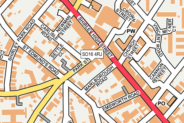 SO16 4RJ map - OS OpenMap – Local (Ordnance Survey) SO16 4RJ map - OS OpenMap – Local (Ordnance Survey)