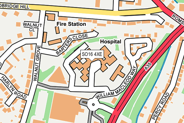 SO16 4XE map - OS OpenMap – Local (Ordnance Survey) SO16 4XE map - OS OpenMap – Local (Ordnance Survey)