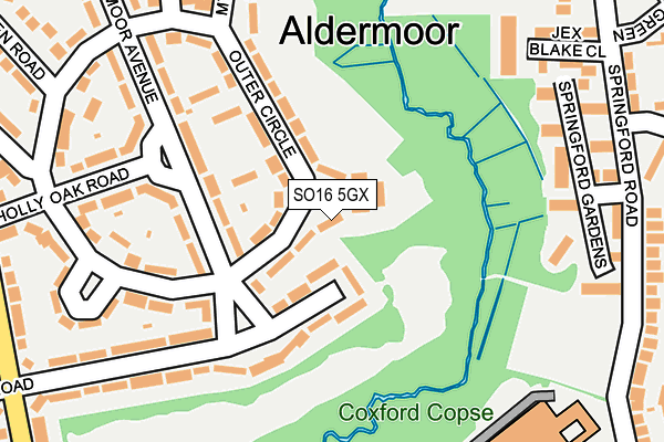 SO16 5GX map - OS OpenMap – Local (Ordnance Survey) SO16 5GX map - OS OpenMap – Local (Ordnance Survey)