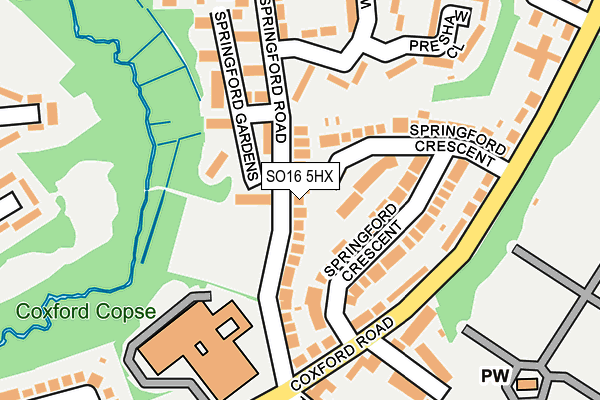 SO16 5HX map - OS OpenMap – Local (Ordnance Survey) SO16 5HX map - OS OpenMap – Local (Ordnance Survey)