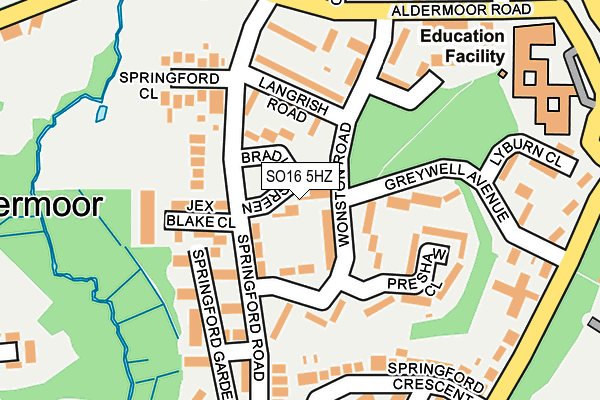 SO16 5HZ map - OS OpenMap – Local (Ordnance Survey) SO16 5HZ map - OS OpenMap – Local (Ordnance Survey)