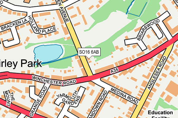 SO16 6AB map - OS OpenMap – Local (Ordnance Survey) SO16 6AB map - OS OpenMap – Local (Ordnance Survey)