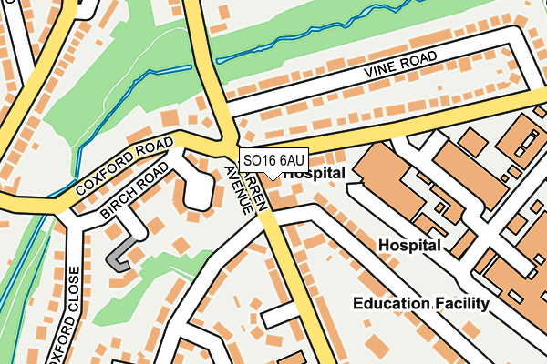SO16 6AU map - OS OpenMap – Local (Ordnance Survey) SO16 6AU map - OS OpenMap – Local (Ordnance Survey)