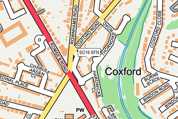 SO16 6FN map - OS OpenMap – Local (Ordnance Survey) SO16 6FN map - OS OpenMap – Local (Ordnance Survey)