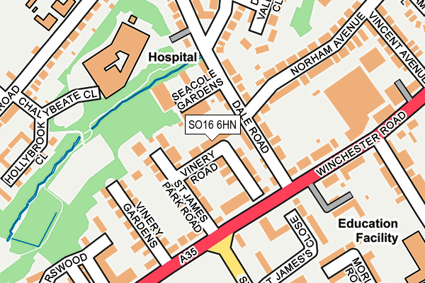 SO16 6HN map - OS OpenMap – Local (Ordnance Survey) SO16 6HN map - OS OpenMap – Local (Ordnance Survey)