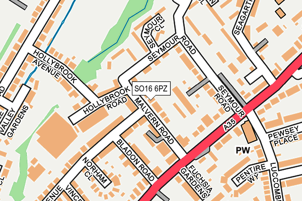 SO16 6PZ map - OS OpenMap – Local (Ordnance Survey) SO16 6PZ map - OS OpenMap – Local (Ordnance Survey)