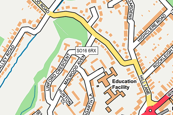 SO16 6RX map - OS OpenMap – Local (Ordnance Survey) SO16 6RX map - OS OpenMap – Local (Ordnance Survey)