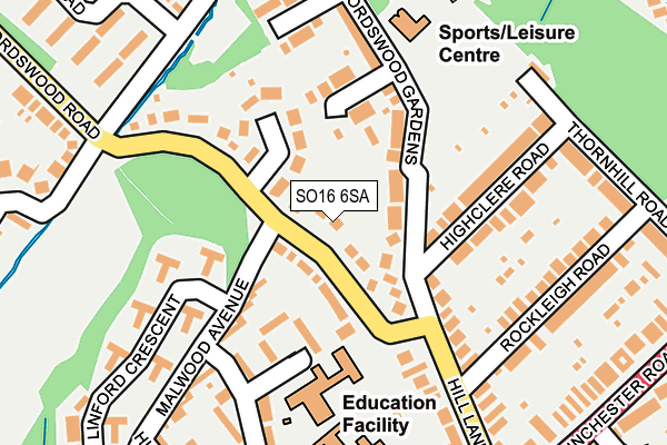 SO16 6SA map - OS OpenMap – Local (Ordnance Survey) SO16 6SA map - OS OpenMap – Local (Ordnance Survey)