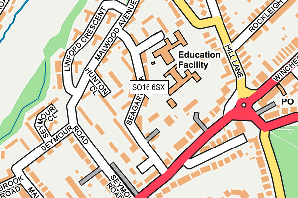 SO16 6SX map - OS OpenMap – Local (Ordnance Survey) SO16 6SX map - OS OpenMap – Local (Ordnance Survey)