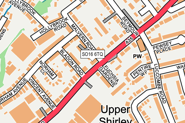 SO16 6TQ map - OS OpenMap – Local (Ordnance Survey) SO16 6TQ map - OS OpenMap – Local (Ordnance Survey)