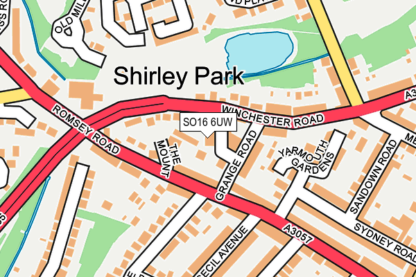 SO16 6UW map - OS OpenMap – Local (Ordnance Survey) SO16 6UW map - OS OpenMap – Local (Ordnance Survey)