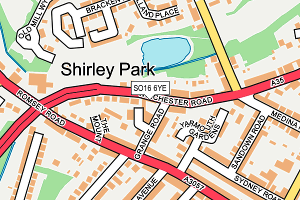 SO16 6YE map - OS OpenMap – Local (Ordnance Survey) SO16 6YE map - OS OpenMap – Local (Ordnance Survey)